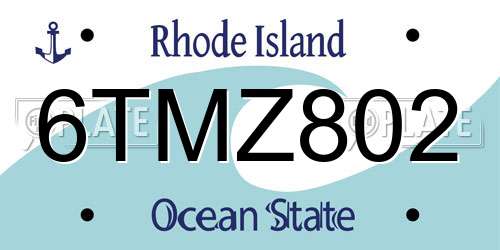 6TMZ802 Rhode Island License Plate