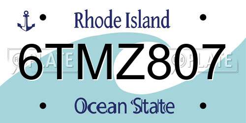 6TMZ807 Rhode Island License Plate