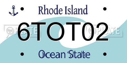 6TOT02 Rhode Island License Plate