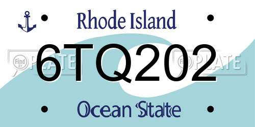 6TQ202 Rhode Island License Plate