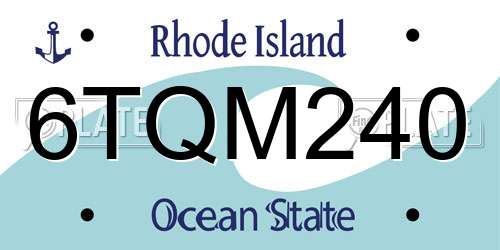 6TQM240 Rhode Island License Plate