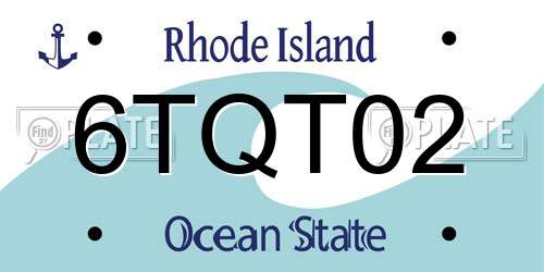 6TQT02 Rhode Island License Plate