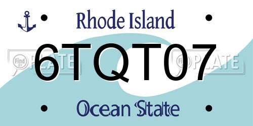 6TQT07 Rhode Island License Plate