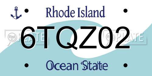 6TQZ02 Rhode Island License Plate