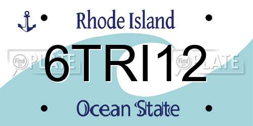 6TRI12 Rhode Island License Plate