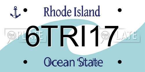6TRI17 Rhode Island License Plate