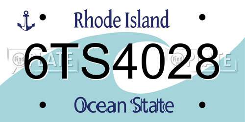 6TS4028 Rhode Island License Plate