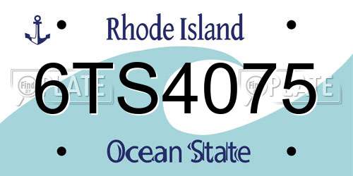 6TS4075 Rhode Island License Plate