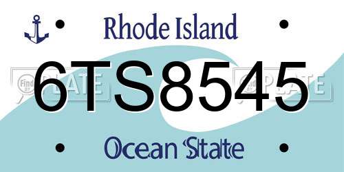 6TS8545 Rhode Island License Plate