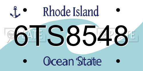 6TS8548 Rhode Island License Plate