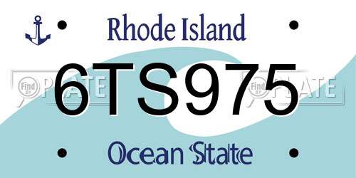 6TS975 Rhode Island License Plate