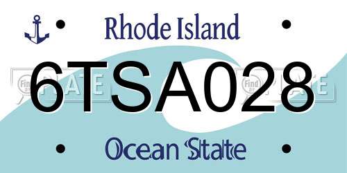 6TSA028 Rhode Island License Plate