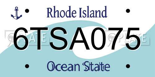 6TSA075 Rhode Island License Plate