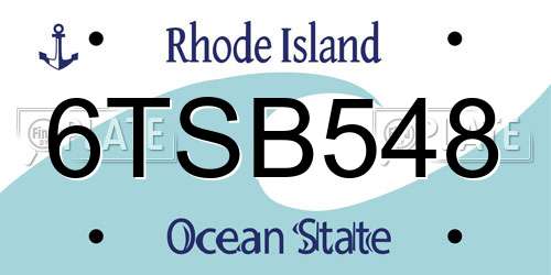 6TSB548 Rhode Island License Plate
