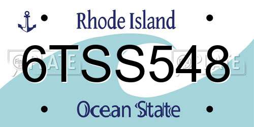 6TSS548 Rhode Island License Plate