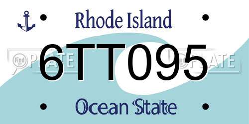 6TT095 Rhode Island License Plate