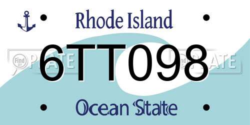 6TT098 Rhode Island License Plate