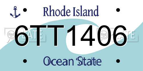 6TT1406 Rhode Island License Plate