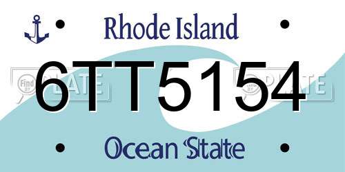 6TT5154 Rhode Island License Plate