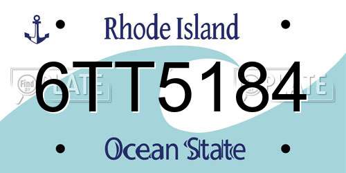 6TT5184 Rhode Island License Plate