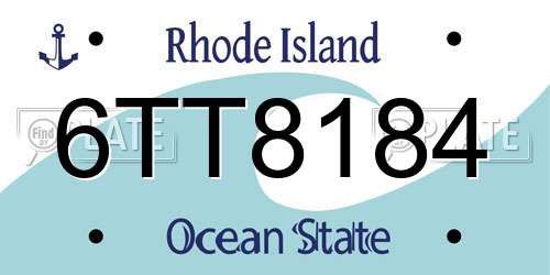 6TT8184 Rhode Island License Plate