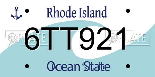 6TT921 Rhode Island License Plate