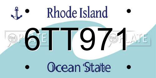 6TT971 Rhode Island License Plate