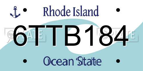 6TTB184 Rhode Island License Plate