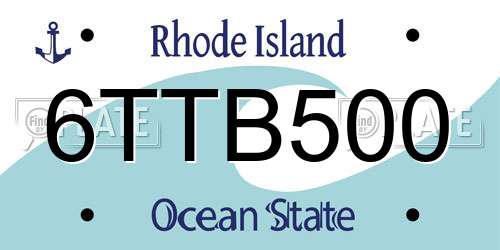 6TTB500 Rhode Island License Plate