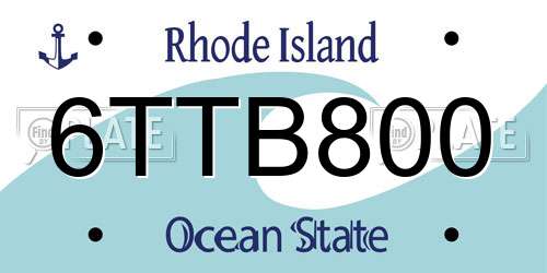6TTB800 Rhode Island License Plate