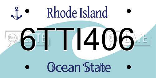 6TTI406 Rhode Island License Plate