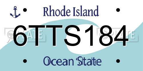 6TTS184 Rhode Island License Plate