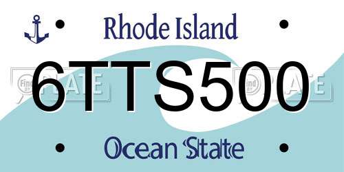 6TTS500 Rhode Island License Plate