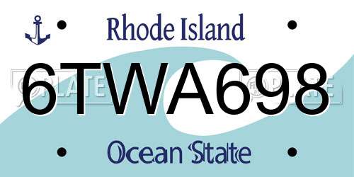 6TWA698 Rhode Island License Plate