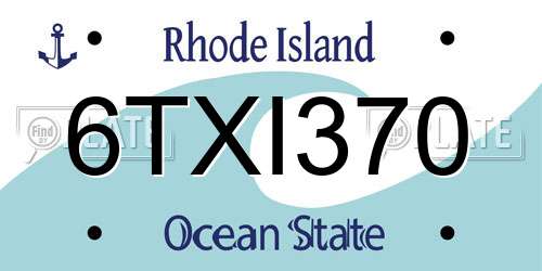 6TXI370 Rhode Island License Plate