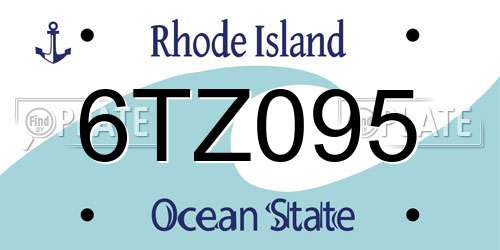 6TZ095 Rhode Island License Plate