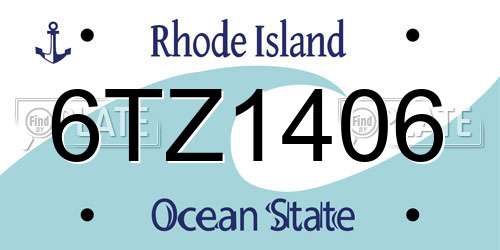 6TZ1406 Rhode Island License Plate