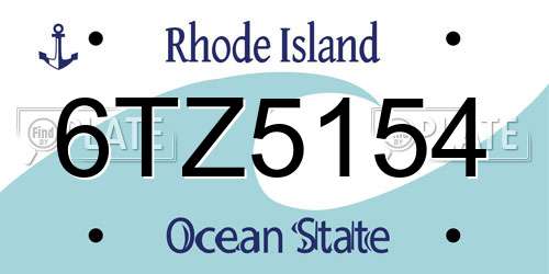 6TZ5154 Rhode Island License Plate