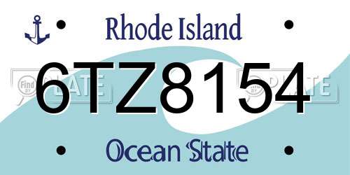 6TZ8154 Rhode Island License Plate