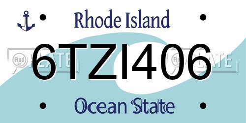 6TZI406 Rhode Island License Plate