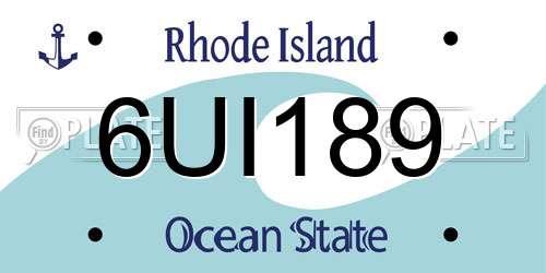 6UI189 Rhode Island License Plate