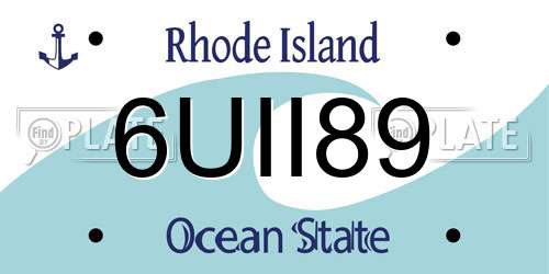 6UII89 Rhode Island License Plate