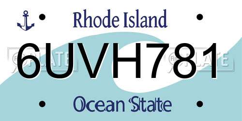 6UVH781 Rhode Island License Plate