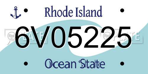 6V05225 Rhode Island License Plate