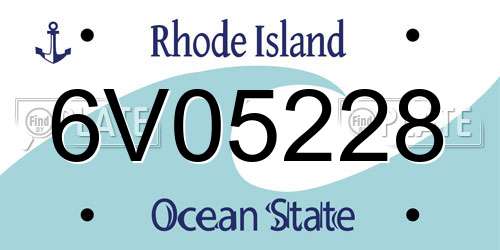 6V05228 Rhode Island License Plate