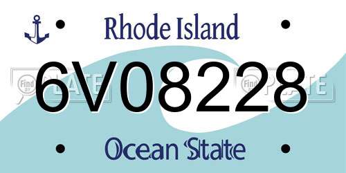 6V08228 Rhode Island License Plate