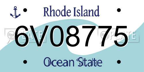 6V08775 Rhode Island License Plate