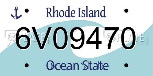 6V09470 Rhode Island License Plate