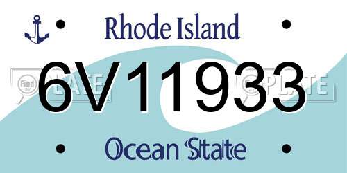 6V11933 Rhode Island License Plate