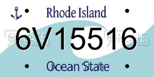 6V15516 Rhode Island License Plate